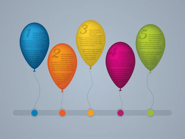Modelo infográfico com balões numerados —  Vetores de Stock