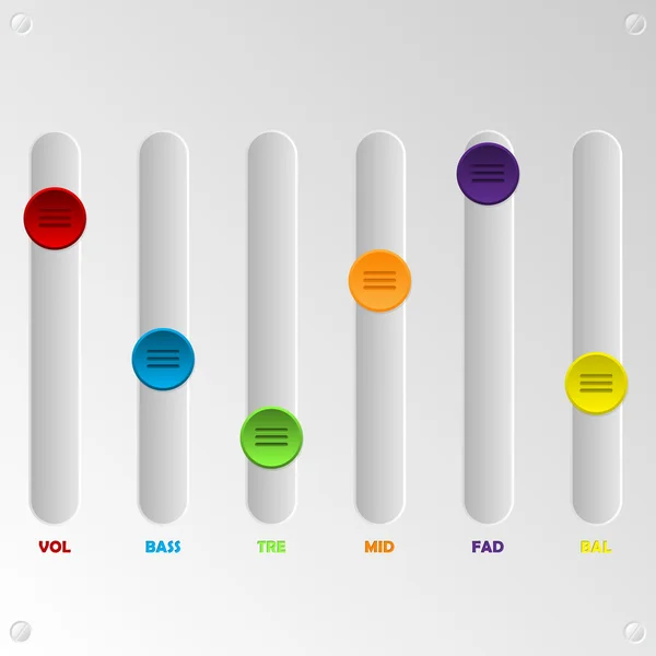 Juego de ecualizador de color de 6 — Archivo Imágenes Vectoriales