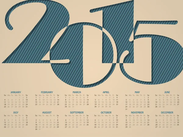 Calendario de paisaje simple para 2015 — Vector de stock