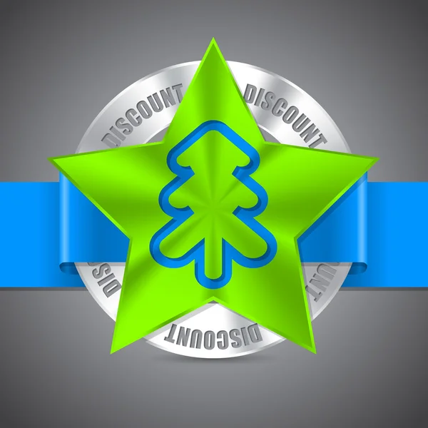 Christmas discount badge design — Stock Vector