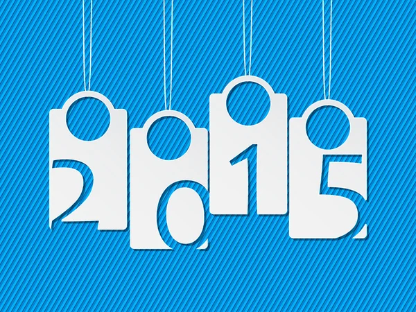 2015 年を示す白いラベルをぶら下げ — ストックベクタ