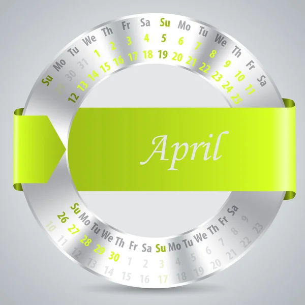 2015 abril calendario diseño — Vector de stock