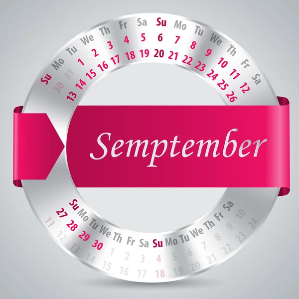 Návrh kalendáře září 2015 — Stockový vektor