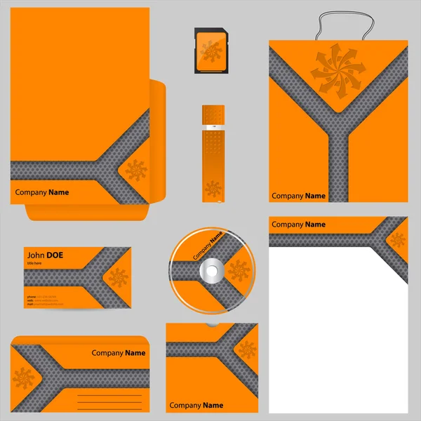 Oranje zakelijke vector set — Stockvector