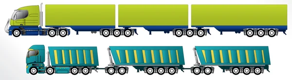 B triple road train — Stock Vector