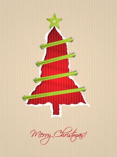 Diseño de tarjeta de Navidad de papel rasgado — Archivo Imágenes Vectoriales