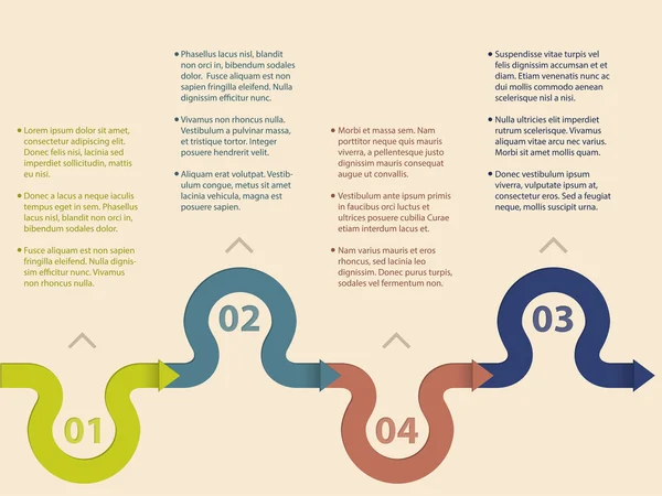 Diseño infográfico con flechas ondulantes — Archivo Imágenes Vectoriales