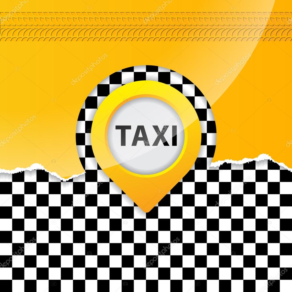 Taxi background with ripped paper