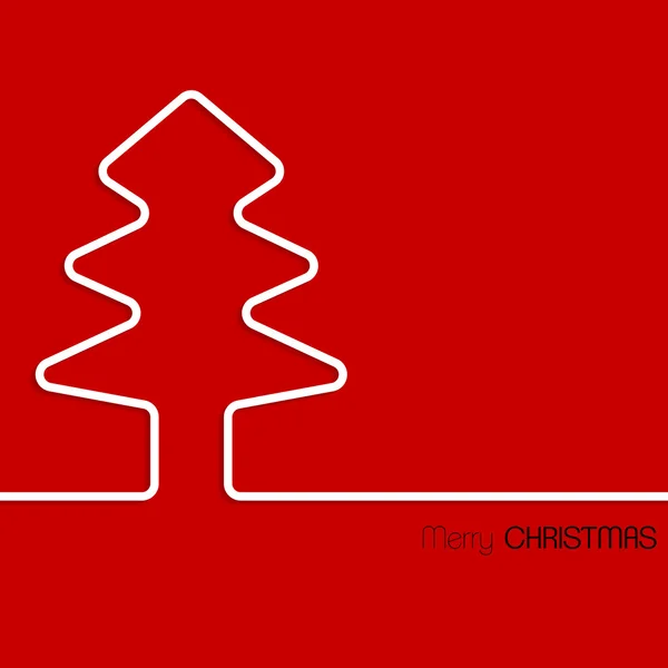 Egyszerű karácsonyi üdvözlőlap fehér fa — Stock Vector
