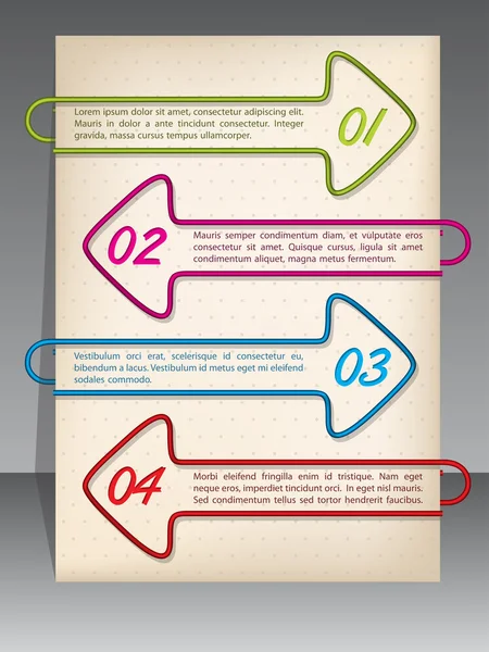 Arrow shaped binding clip infographic design — Stock Vector