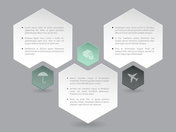 Abstract hexagon infographic design — Stock Vector