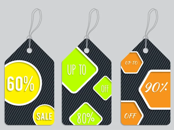 Vivid color discount labels — Stock Vector