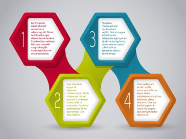 Infographic tasarımı ile bağlı altıgenler
