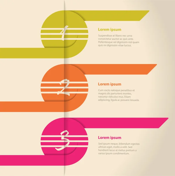 Curling couleurs flèches infographie design — Image vectorielle
