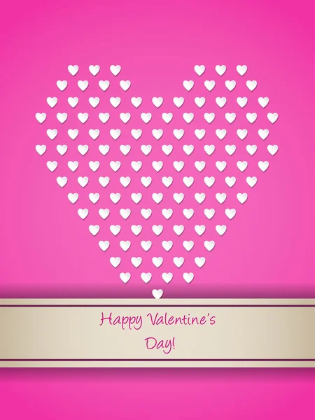 Valentine greeting with small white hearts — Stock Vector