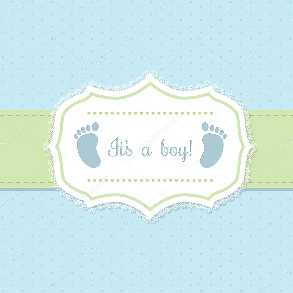 Baby shower invitation design in blue and green