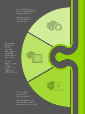 Infographic tasarım çeşitli kutusu simgeleri ile