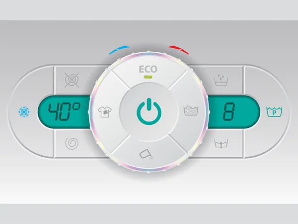 Cubierta de control de la máquina de lavado digital — Archivo Imágenes Vectoriales
