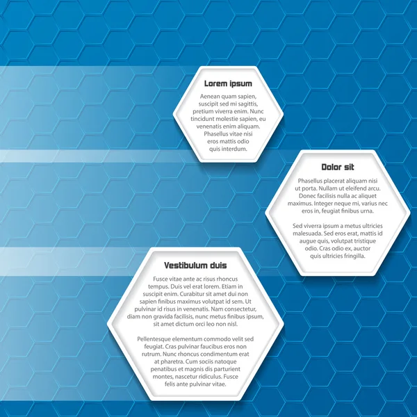 Bleu hexagone business background design — Image vectorielle