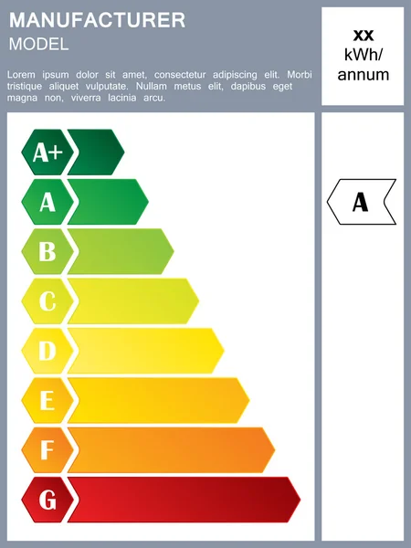 Energie-efficiëntie rating-etiket — Stockvector