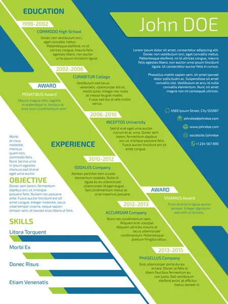 CV moderno con un diseño inusual — Archivo Imágenes Vectoriales