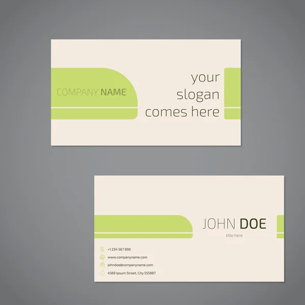 Design de cartão de visita simplista com slogan —  Vetores de Stock