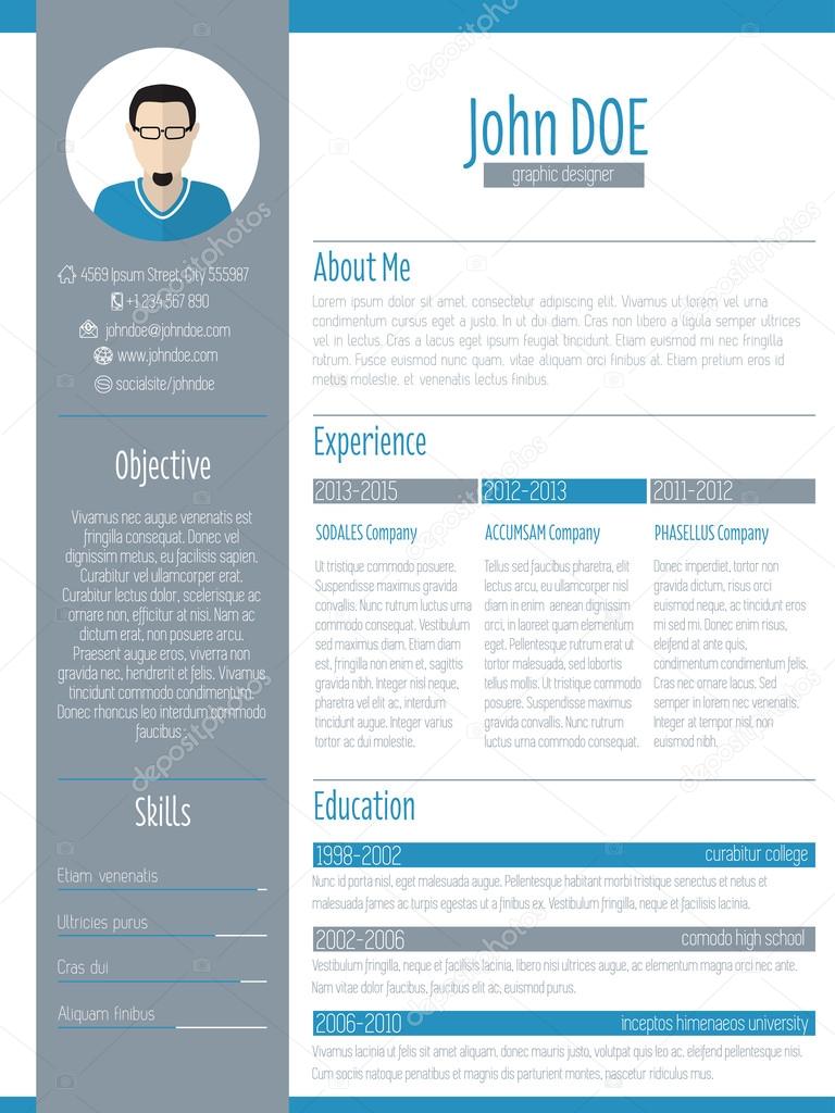 Diseño de curriculum vitae moderno cv con foto — Archivo 