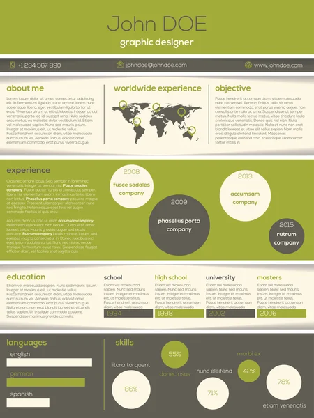 CV moderne cv avec des graphismes et des textes cool — Image vectorielle