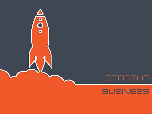 로켓과 단순한 시작 사업 배경 — 스톡 벡터