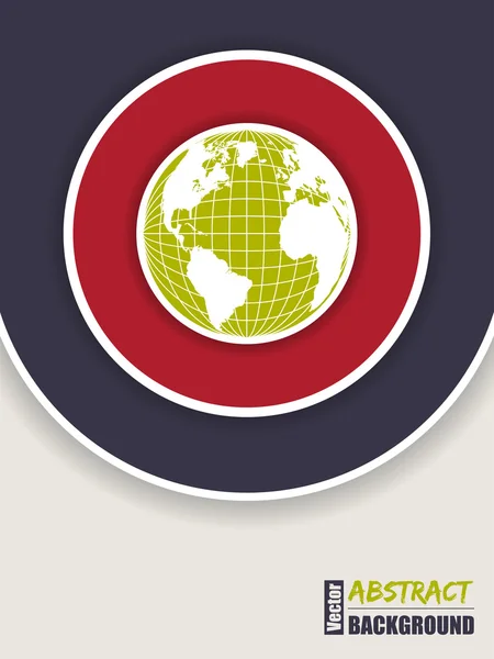 Design de brochura corporativa em vermelho e verde com globo — Vetor de Stock