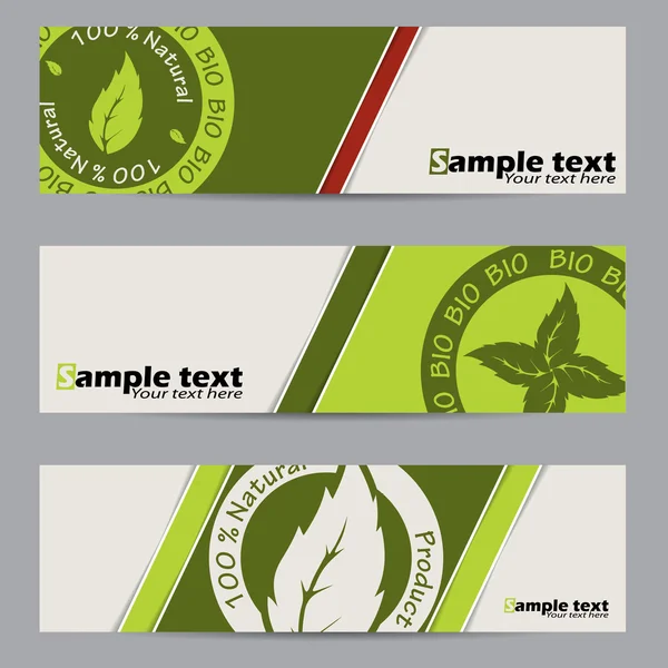 Bio label banner set — Stockvector