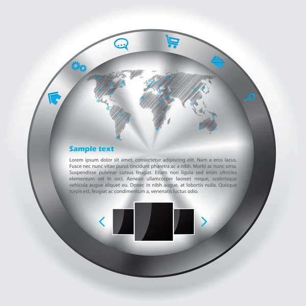 金属旋钮网站模板设计 — 图库矢量图片