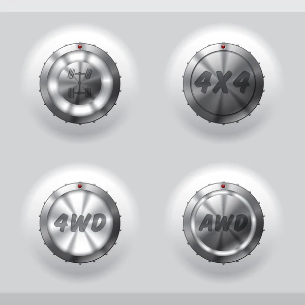 All wheel drive activation buttons — Stock Vector