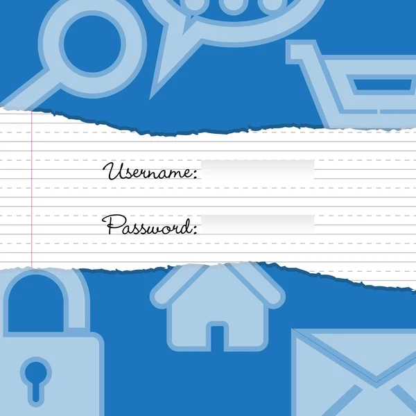 Zerrissenes Login Screen Design — Stockvektor