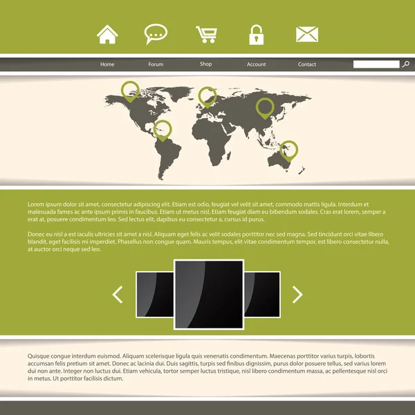 Design de modelo de site elegante com listras verdes — Vetor de Stock