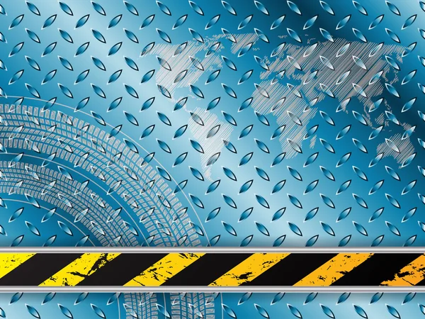 Fond industriel en bleu avec bande de roulement — Image vectorielle