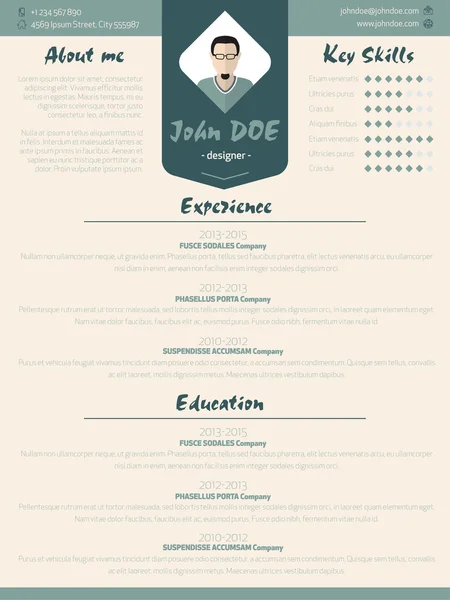 Cool nouveau modèle de curriculum vitae CV moderne avec design ele — Image vectorielle