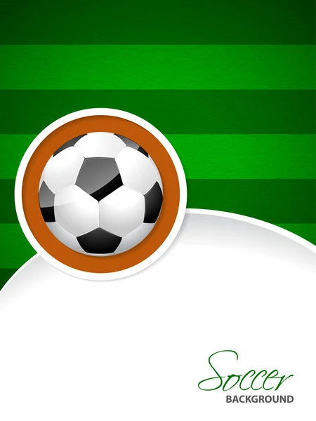 Soccer brochure with soccer ball sticker — Stock Vector