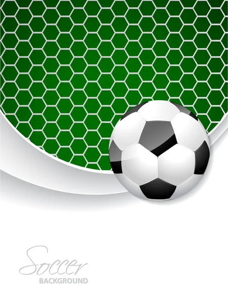 Soccer brochure design with ball and net — Stock Vector