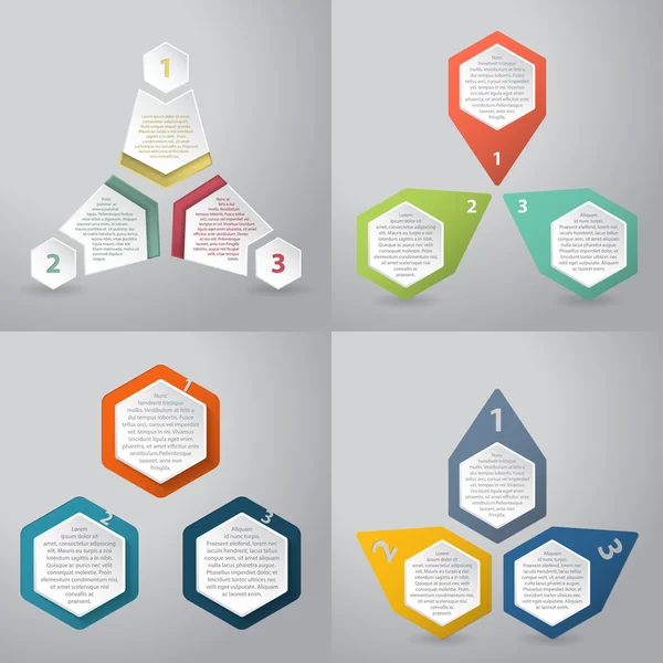 Infographie abstraite fond avec des éléments hexagonaux — Image vectorielle