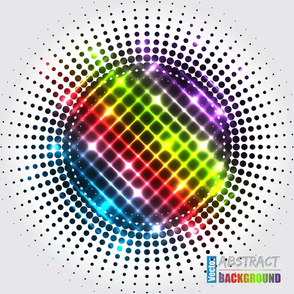 Abstract halftone background with rainbow cross — Stock Vector