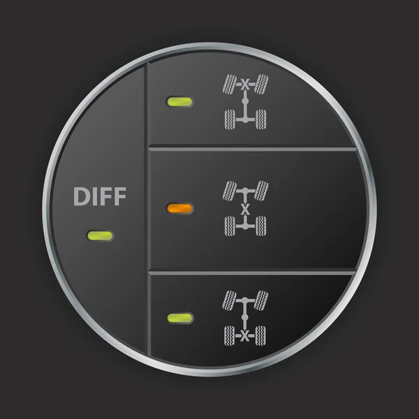 Eenvoudige, maar functionele uit weg control panel — Stockvector