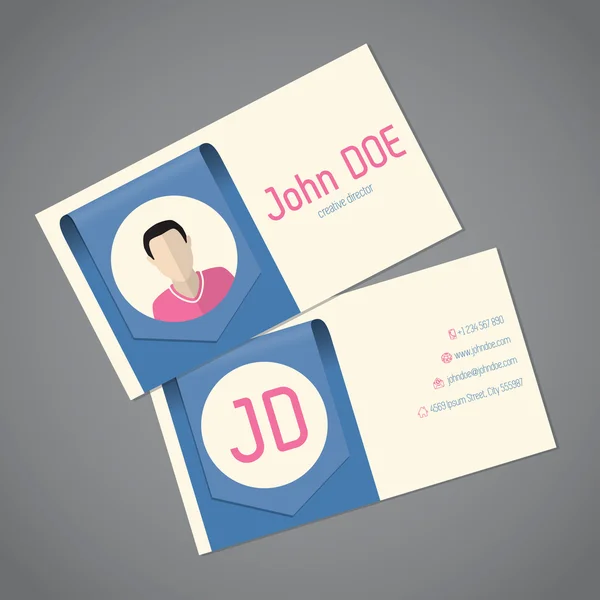 Business card template with arrow ribbon — Stok Vektör