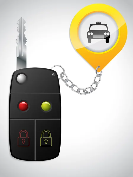Car remote with taxi keyholder — Stok Vektör