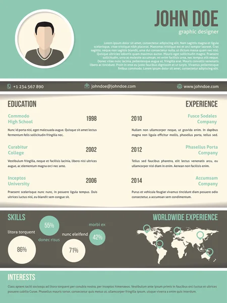 Cool CV design cv avec contraste sombre et clair — Image vectorielle