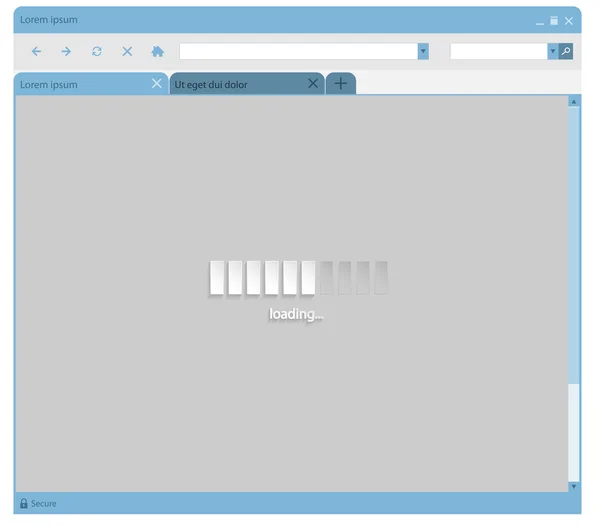 Carga del sitio web en el navegador web de estilo plano — Archivo Imágenes Vectoriales