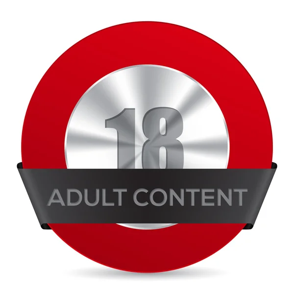 Distintivo per contenuti per adulti con etichetta a nastro nero — Vettoriale Stock