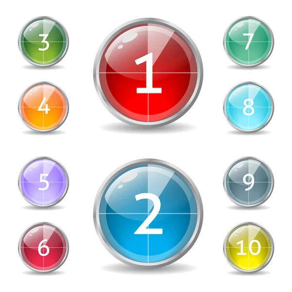 Cool shiny buttons with countdown — Stock Vector