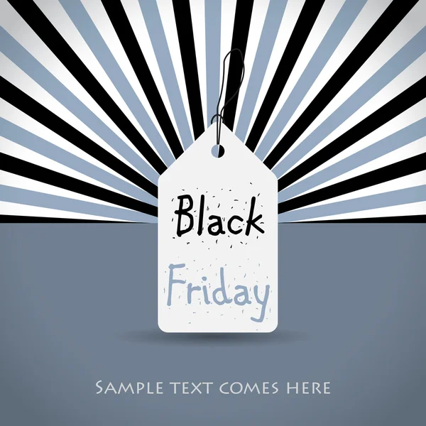 Black friday background with white tag — Stock Vector