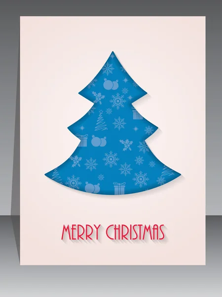 Cartão de felicitações de Natal com forma de árvore — Vetor de Stock